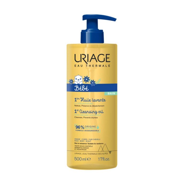URIAGE Bébé 1ère Huile Lavante 500ml - Soin Nettoyant Haute Tolérance Peaux Sèches