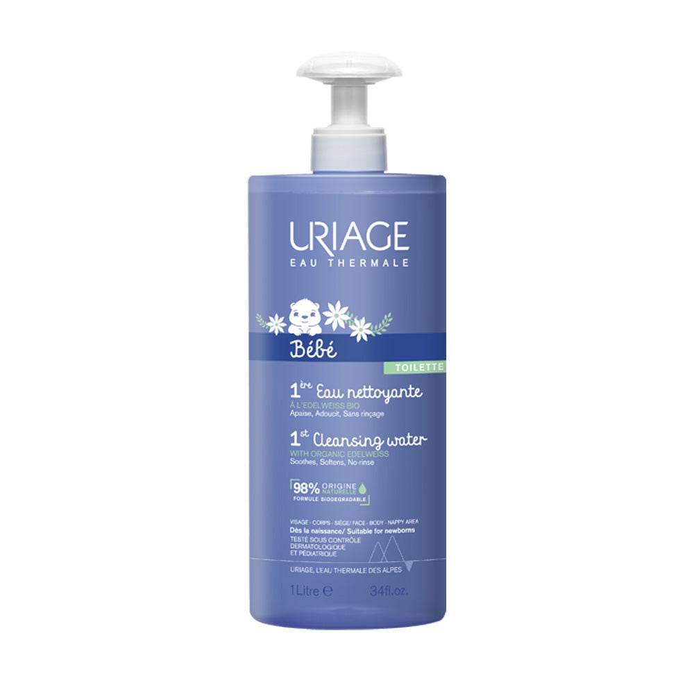 URIAGE Bébé 1ère Eau Nettoyante 1L - Soin Nettoyant Végane Haute Tolérance Format Familial URIAGE Bébé 1ère Eau Nettoyante 1L - Soin Nettoyant Végane Haute Tolérance Format Familial
