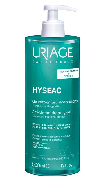 Uriage Hyséac Gel Nettoyant Purifiant 500ml - Soin Visage Anti-Imperfections Peaux Mixtes à Grasses
