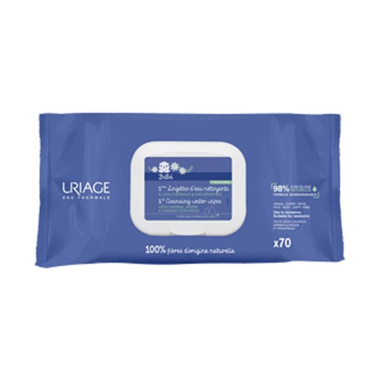 URIAGE Bébé 1ères Lingettes Nettoyantes 70pièces - Lingettes Douces Haute Tolérance Peaux Délicates