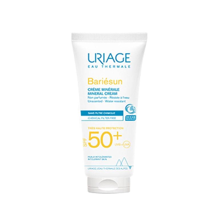 Uriage Bariésun Écran Minéral SPF50+ 50ml - Écran Solaire Minéral Peaux Intolérantes Fragiles