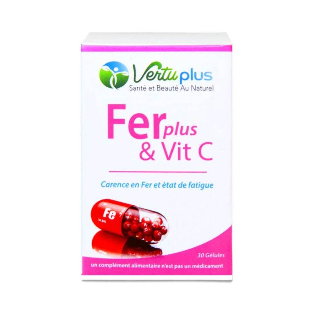 Vertu Plus Fer Plus Et Vitamine C 30 Gélules Vertu Plus Fer Plus Et Vitamine C 30 Gélules