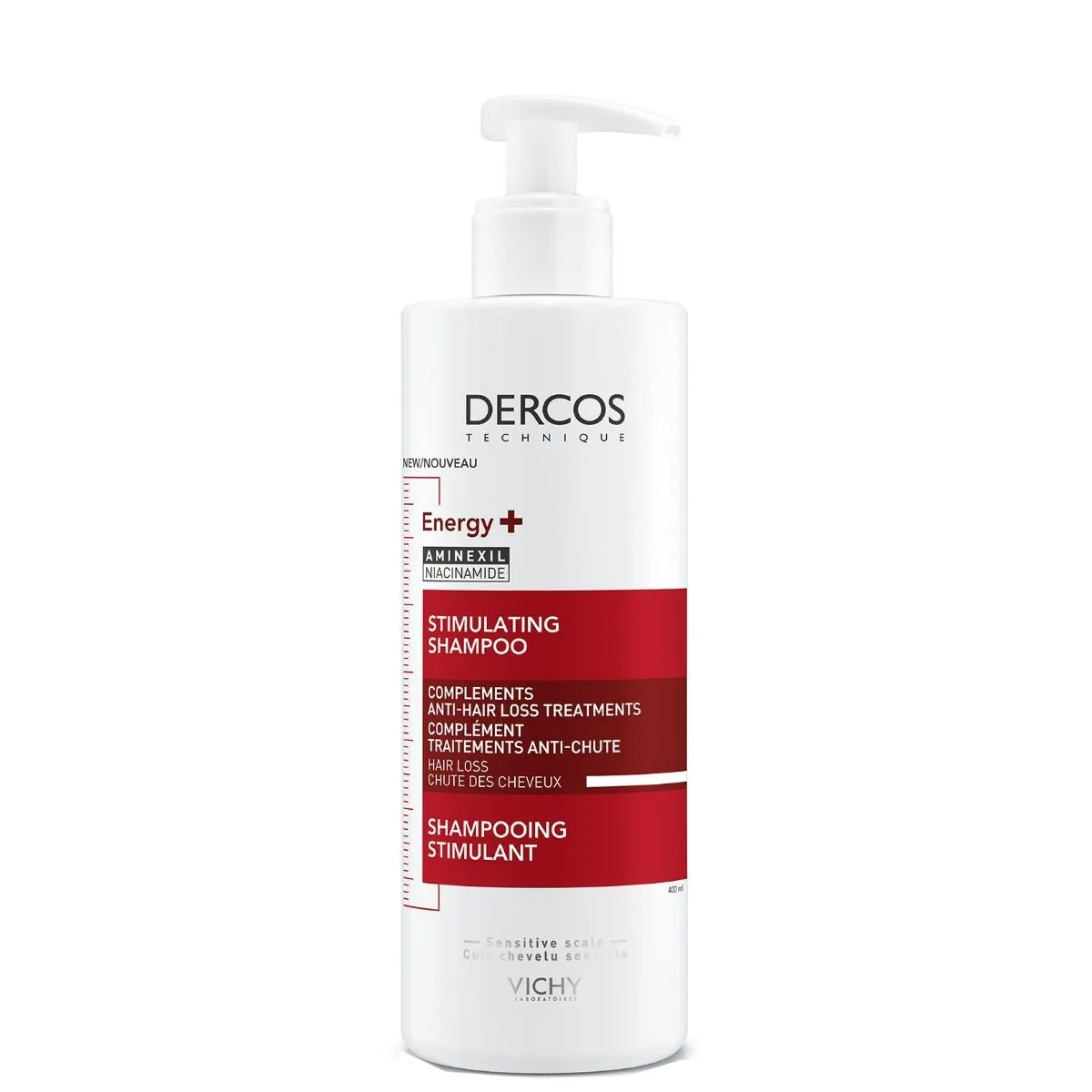 VICHY Dercos Shampooing Énergisant Anti-Chute 400ml Aminexil Force Densité Cheveux Fins Clairsemés Format Économique VICHY Dercos Shampooing Énergisant Anti-Chute 400ml Aminexil Force Densité Cheveux Fins Clairsemés Format Économique