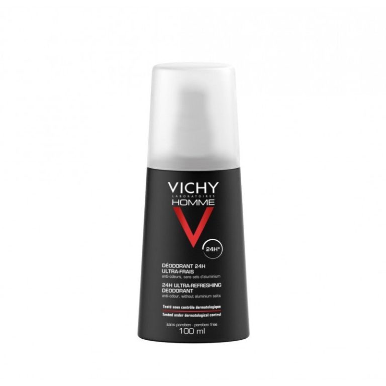 Vichy Homme Déodorant Vaporisateur Ultra-Frais 24H Peau Sensible 100ml
