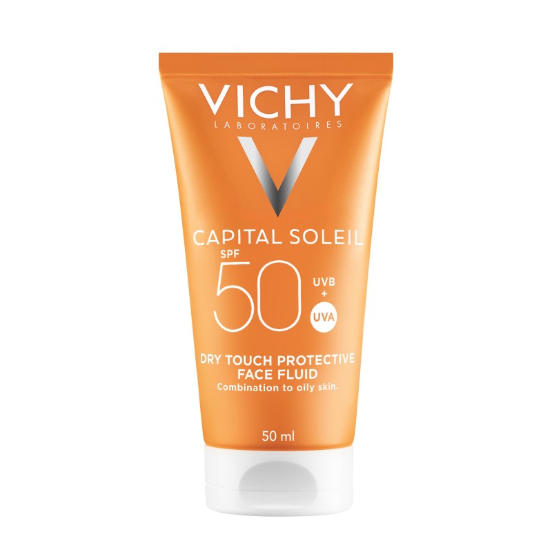 Vichy Capital Soleil Émulsion anti-Brillance Toucher Sec SPF50 Peau Vichy Capital Soleil Émulsion anti-Brillance Toucher Sec SPF50 Peau