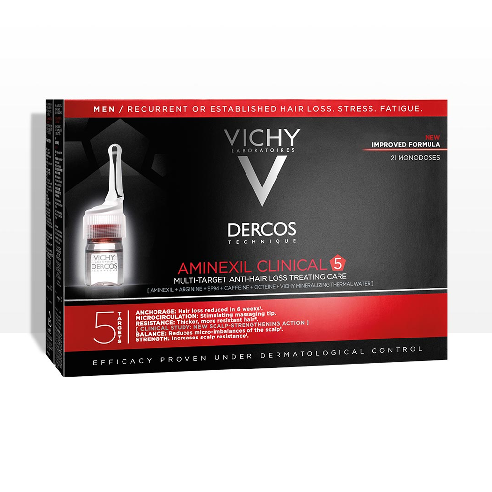 Vichy Dercos Technique Aminexil Clinical 5 Homme 21 Ampoules + Cadeau Vichy Dercos Technique Aminexil Clinical 5 Homme 21 Ampoules + Cadeau