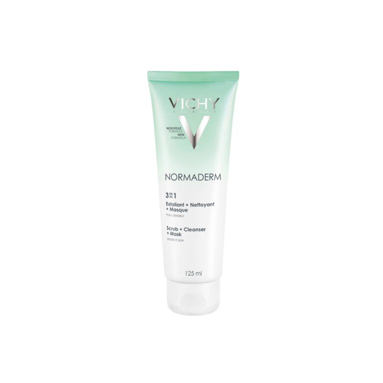 Vichy Normaderm 3en1 Exfoliant Nettoyant Masque Peau Mixte à Grasse