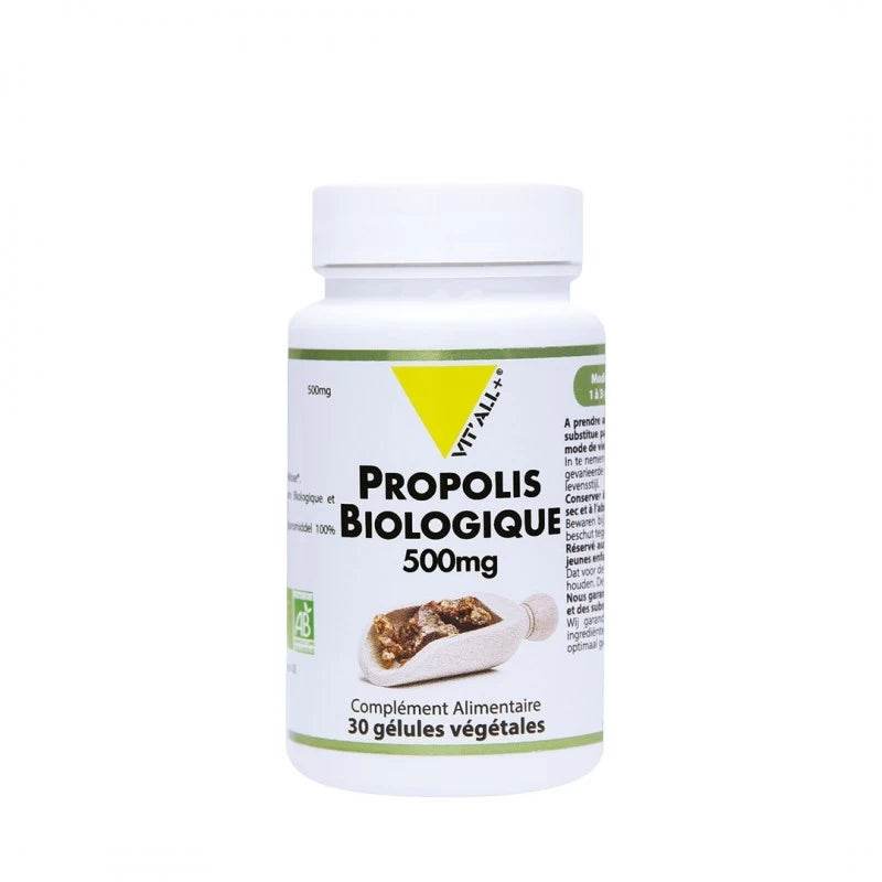 VITALL+ Propolis Biologique 500mg 30 Gélules Végétales Bio Immunité Défenses Naturelles Gorge Antibactérien VITALL+ Propolis Biologique 500mg 30 Gélules Végétales Bio Immunité Défenses Naturelles Gorge Antibactérien