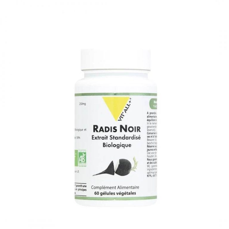 VITALL+ Radis Noir 250 Mg Bio Boite 60 Gélules Végétales