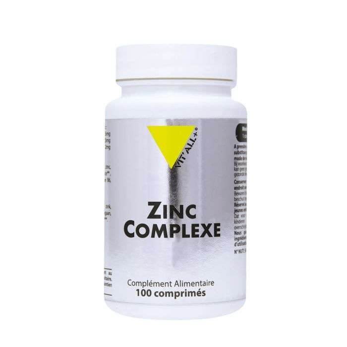 VITALL+ Zinc Complexe 100 Comprimés Bisglycinate Manganèse Vitamine B6 Immunité Peau Cheveux Ongles Cure 100 Jours VITALL+ Zinc Complexe 100 Comprimés Bisglycinate Manganèse Vitamine B6 Immunité Peau Cheveux Ongles Cure 100 Jours