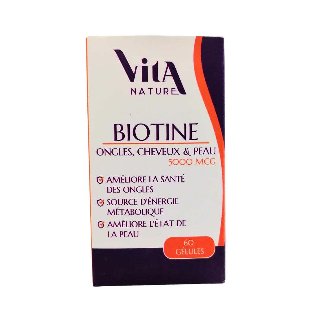 Vita Nature Biotine 5000mcg 60 Gelules Vita Nature Biotine 5000mcg 60 Gelules