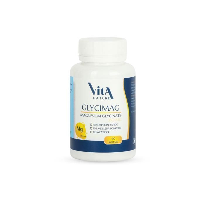 Vita Nature Glycimag Magnésium Glycinate 90 gélules. Vita Nature Glycimag Magnésium Glycinate 90 gélules.