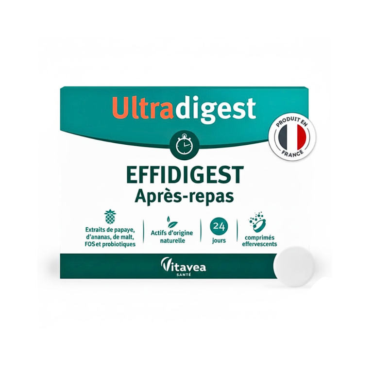 VITAVEA UltraDigest Effidigest 24 Comprimés Complément Alimentaire Digestion Confort Digestif Ballonnements