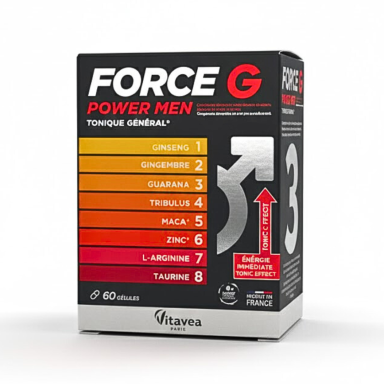 VITAVEA Force G Power Men 60 Gélules Vitalité Masculine Énergie Performance Tonus Ginseng Zinc Magnésium Hommes