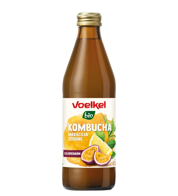 VOELKEL Kombucha Fruit Passion Citron 330ml Bio Probiotiques Rafraîchissant