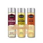 WAAM PACK d&rsquo;Huiles Spéciales Pousse Cheveux Trio Stimulant Croissance Capillaire Ricin Nigelle Coco Bio Fortifiant Naturel