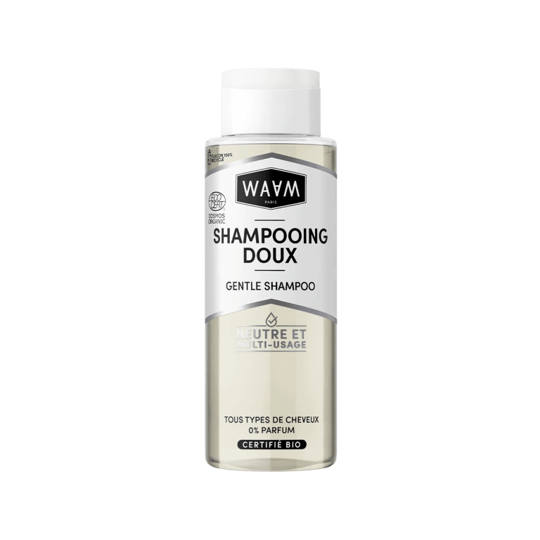 WAAM Shampooing Doux Certifiée BIO 400ml Soin Capillaire Naturel Cheveux Délicats Hypoallergénique Formule Douce Sans Sulfate