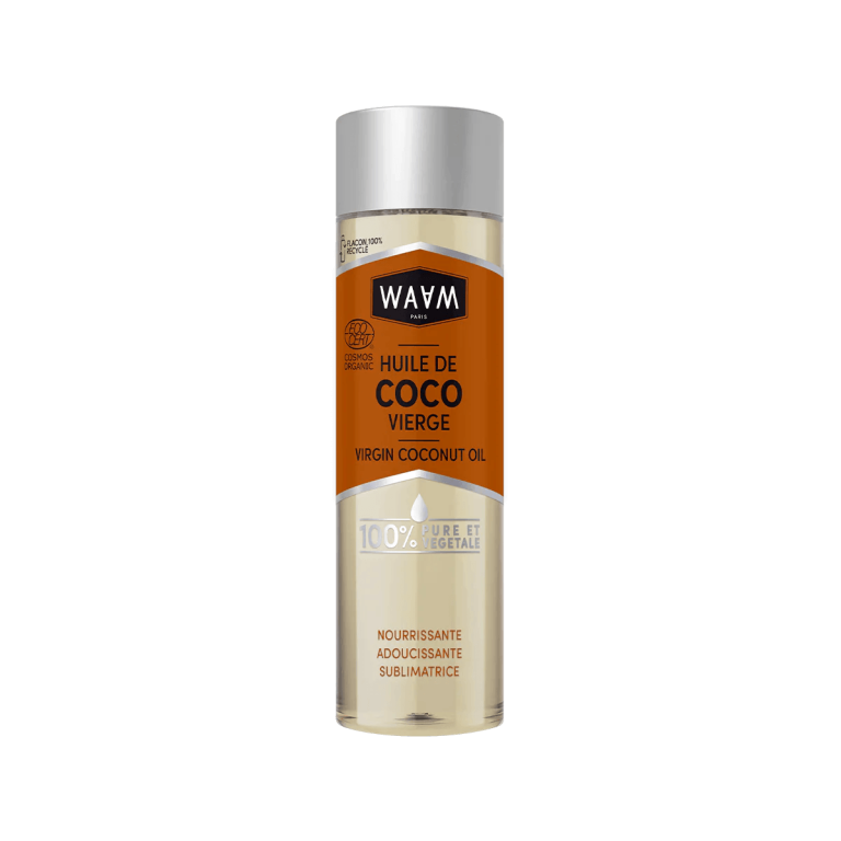 WAAM Huile de Coco 75ml Huile Végétale Pure Soin Visage Corps Cheveux Hydratant Nourrissant Multi-Usage