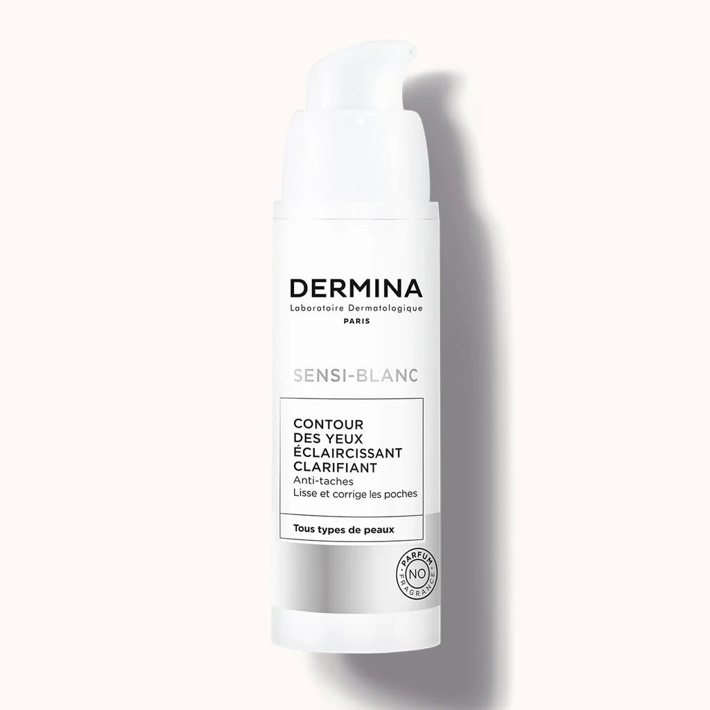 CDY-01-nova-para-pharmacie-maroc-prix-livraison-1 DERMINA Sensi-Blanc Contour des Yeux Éclaircissant Clarifiant 20ml Anti-Cernes Anti-Poches Anti-Taches Triple Correction Tous Types de Peaux – Image 1