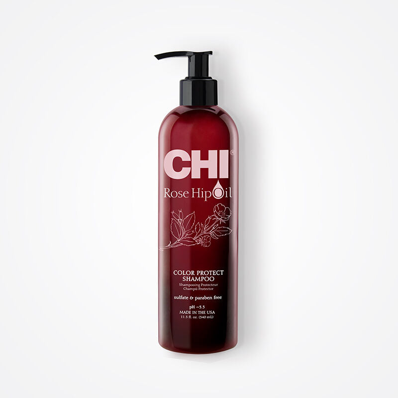 CHIRHS12-CHI-Rose-Hip-Oil-Color-Protect-Shampoo-11.5oz-nova-para-pharmacie-maroc-prix-livraison_8970bd83-174b-4cec-872e-02015d728326 CHI Rose Hip Oil Shampooing Huile Rose Musquée 340ml Shampooing Réparateur Anti-Âge Cheveux Abîmés – Image 1