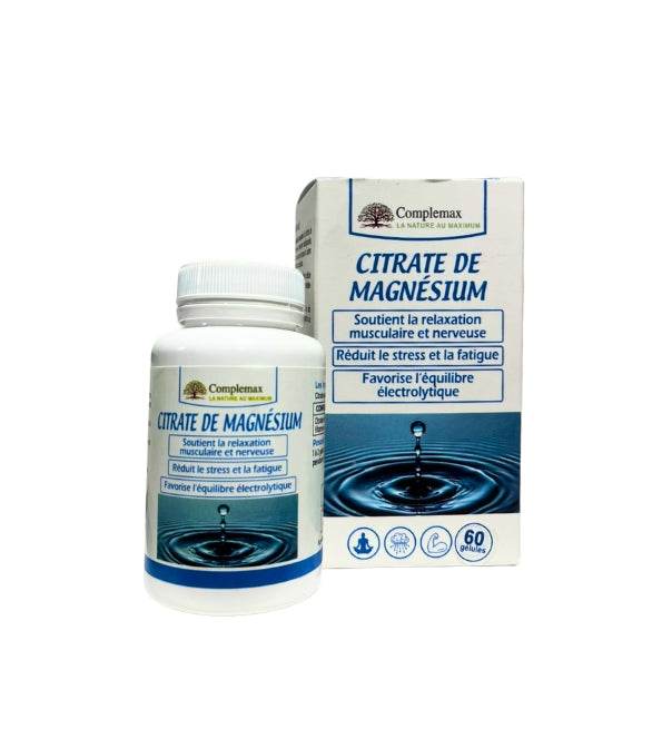 COMPLEMAX-Citrat-de-magnesium-1 COMPLEMAX Citrate de Magnésium Haute Absorption 60 Gélules - Anti-Stress & Détente – Image 1