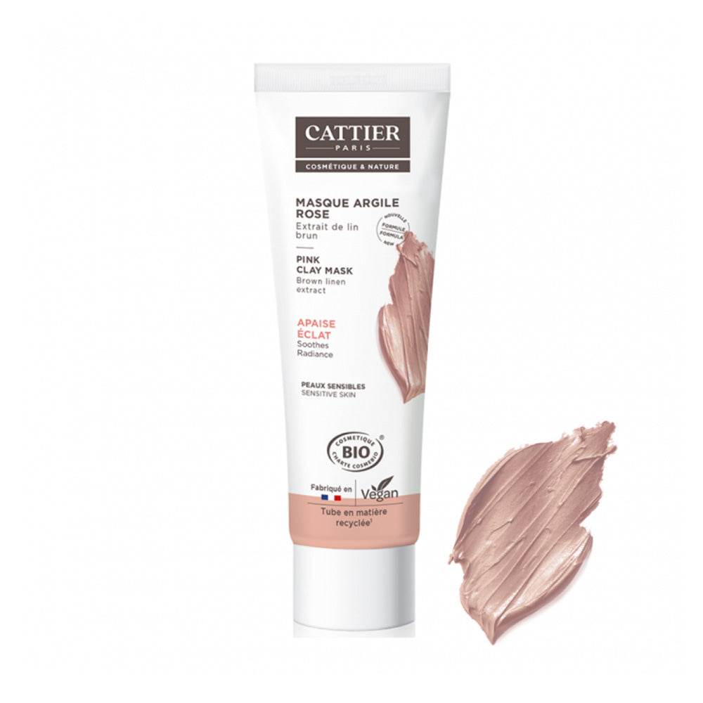 Cattier-Masque-Argile-Rose-Extrait-De-Lin-Brun-Bio-100ml-Nova-Parapharamacie-Maroc Cattier Masque Argile Rose Extrait De Lin Brun Bio 100ml – Image 1