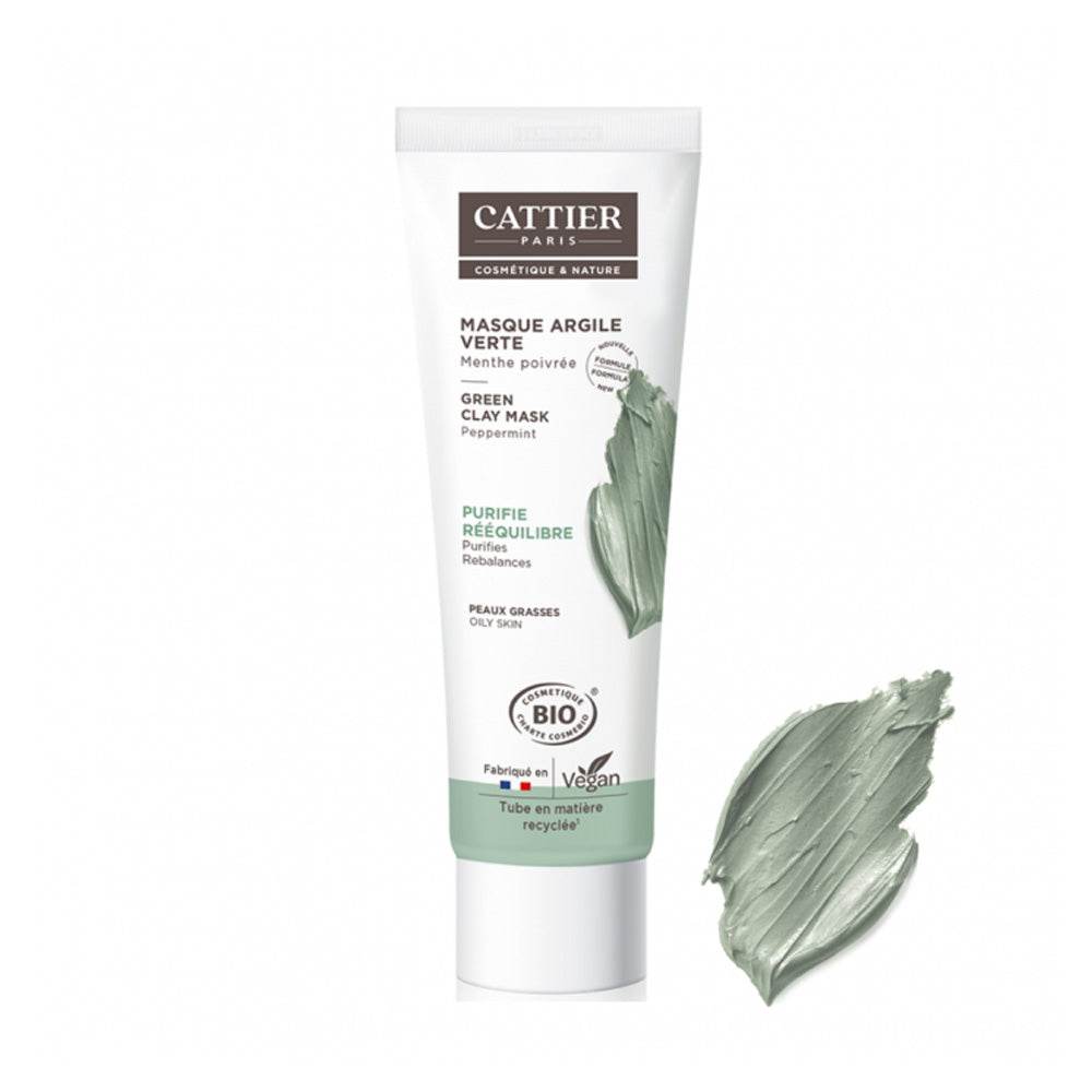 Cattier-Masque-Argile-Vert-Menthe-Poivree-Bio-100ml-nova-Parapharamacie-Maroc Cattier Masque Argile Vert Menthe Poivrée 100ml