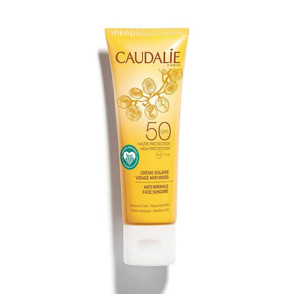 Caudalie-Creme-Solaire-Visage-Anti-Rides-SPF-50-50ml-novaparapharmacie-maroc-1 Caudalie Crème Solaire Visage Anti-Rides SPF 50 50ml - Protection Anti-Âge Haute – Image 1