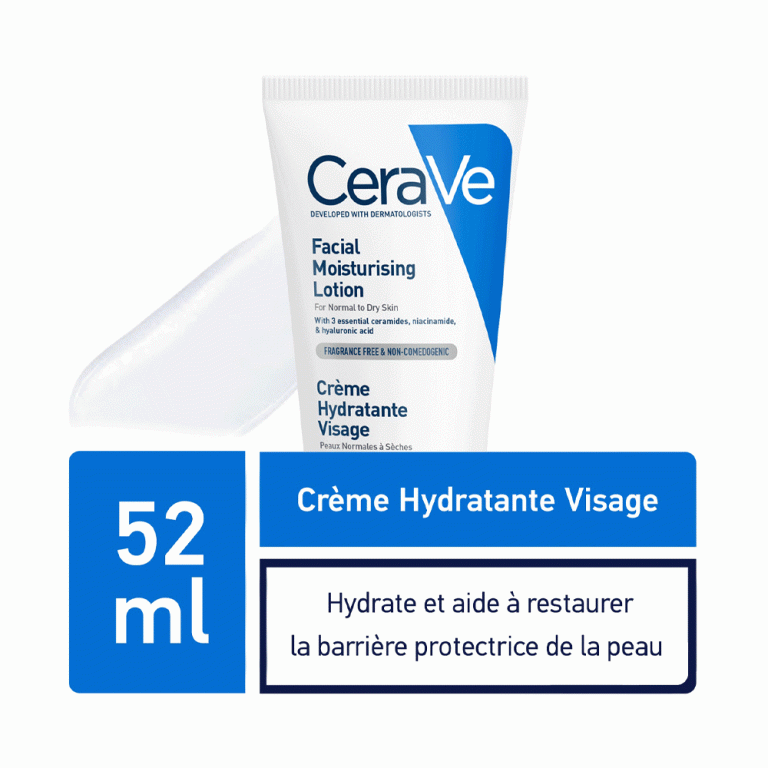 CeraVe Crème Hydratante Visage 52ml - Hydratation & Protection Peau Normale à Sèche