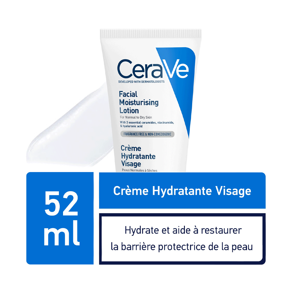 Cerave-Creme-Hydratant-Visage-52ml-nova-parapharmacie-maroc-1 CeraVe Crème Hydratante Visage 52ml - Hydratation & Protection Peau Normale à Sèche – Image 1