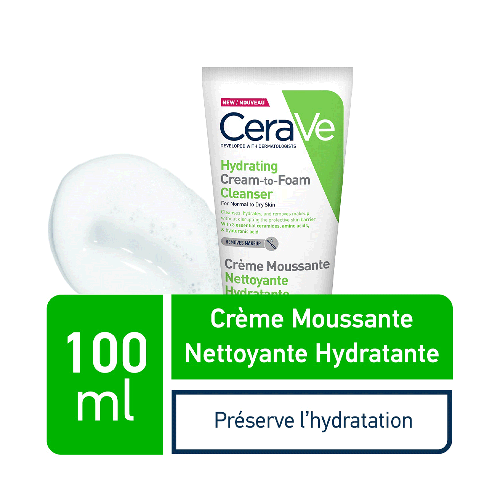 Cerave-Creme-Moussante-Nettoyante-Hydratante-100ml-nova-parapharmacie-maroc-1 CeraVe Crème Moussante Nettoyante Hydratante - Nettoyage Doux & Hydratation – Image 1