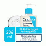 CERAVE SA Gel Nettoyant Anti-Rugosités Exfoliation Douce Acide Salicylique 2% Céramides Niacinamide Peau Lisse Texture Affinée Corps Visage