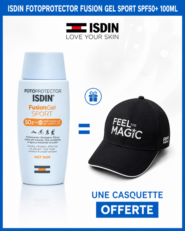 ISDIN Fotoprotector Fusion Gel Sport SPF50+ 100ml Zones Poiluées Résistant Transpiration + Casquettes - photo 2