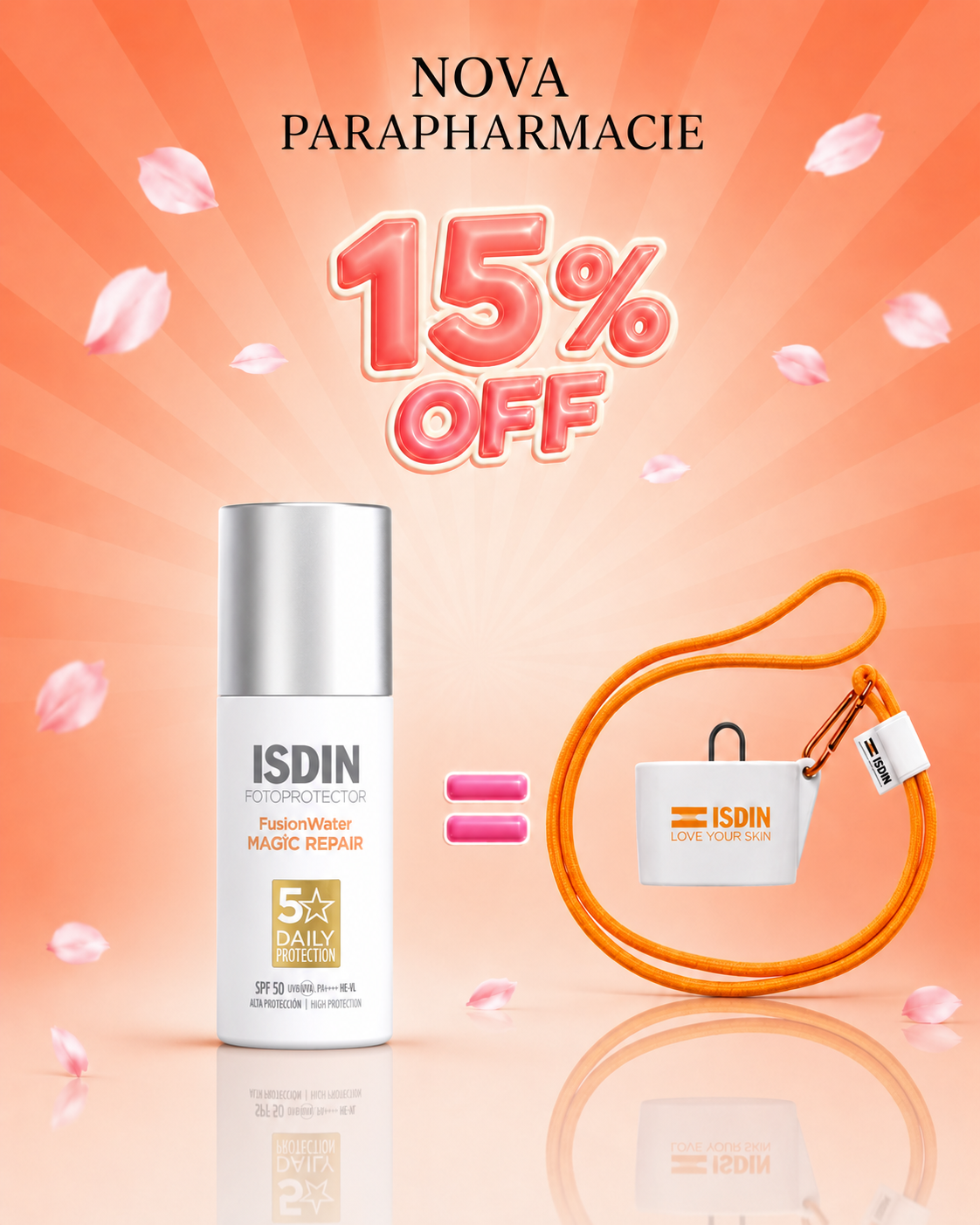 ChatGPT_Image_29_juin_2026_18_49_38 ISDIN Fusion Water Magic Repair SPF50 50ml Protection Solaire Réparatrice Aqua + Coque offrete – Image 1