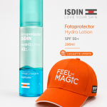ISDIN Fotoprotector Hydrolotion SPF50+ 200ml - Protection Solaire Hydratante Biphasique + Casquettes