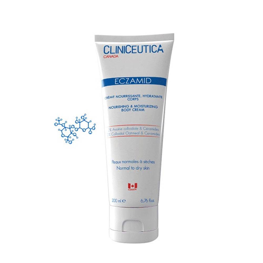 Cliniceutica-Eczamid-Creme-Nourrissante-Nova-para-Maroc-1 CLINICEUTICA Eczamid Crème Nourrissante 200ml Peaux Atopiques Eczéma Céramides Beurre Karité Réparatrice Apaisante Bébés Adultes – Image 1