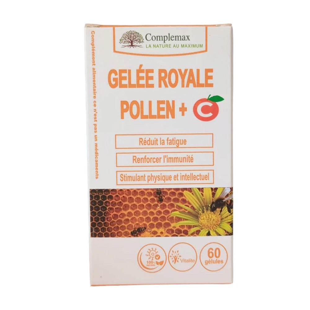 Complemax-Gelee-Royal-Pollen_C-Nova-para-Maroc COMPLEMAX Gelee Royal Pollen+C 60Gelules – Image 1