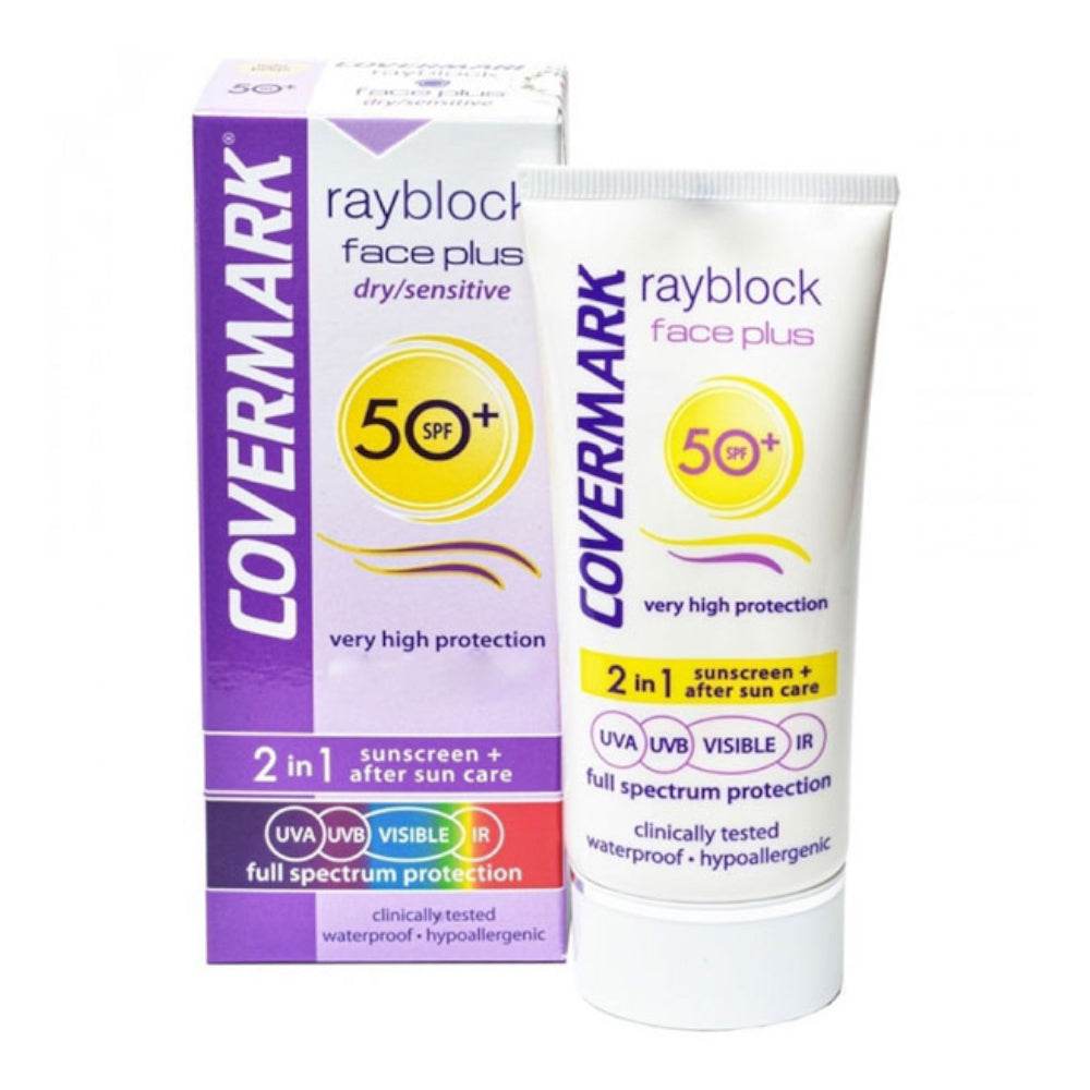 Covermark-rayblock-face-plus-Visible-Dry-sensitive-spf50-50ml_0125d90b-a746-453b-ac7a-fd849f81647b COVERMARK Rayblock Face Plus Visible Dry Sensitive SPF50+ 50ml - Protection Solaire Peaux Sèches Premium – Image 1