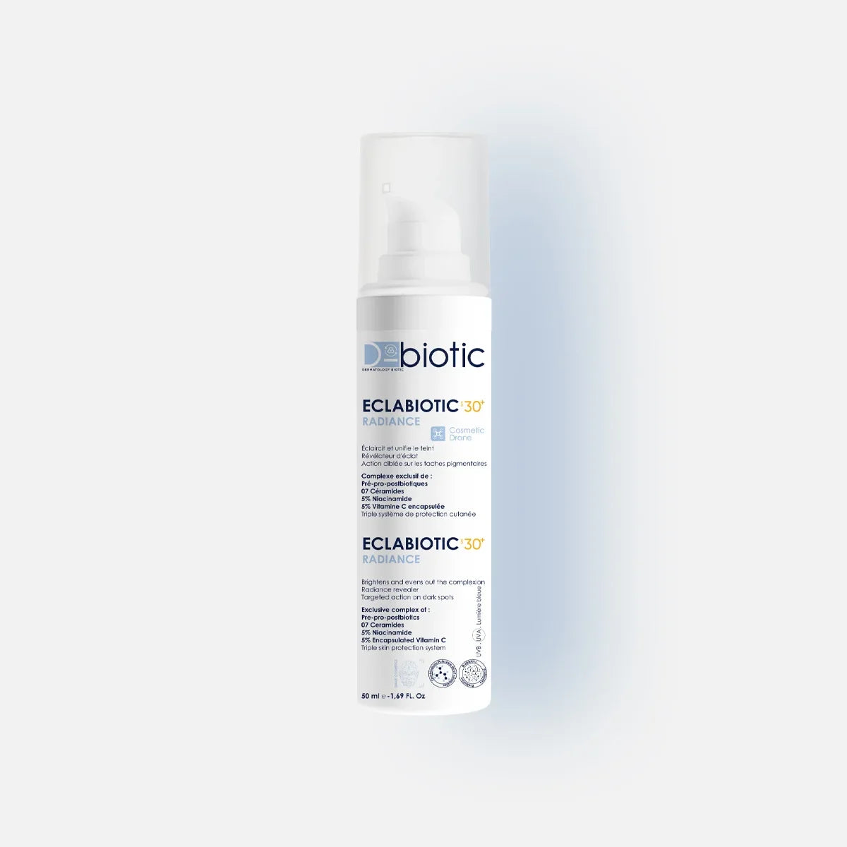 D-biotic-ECLABIOTIC-Radiance-SPF-30-50ml-1200x1200-nova-para-pharmacie-maroc-prix-livraison D-BIOTIC Eclabiotic Radiance SPF30+ 50ml Crème Éclat Protection Solaire Probiotiques – Image 1