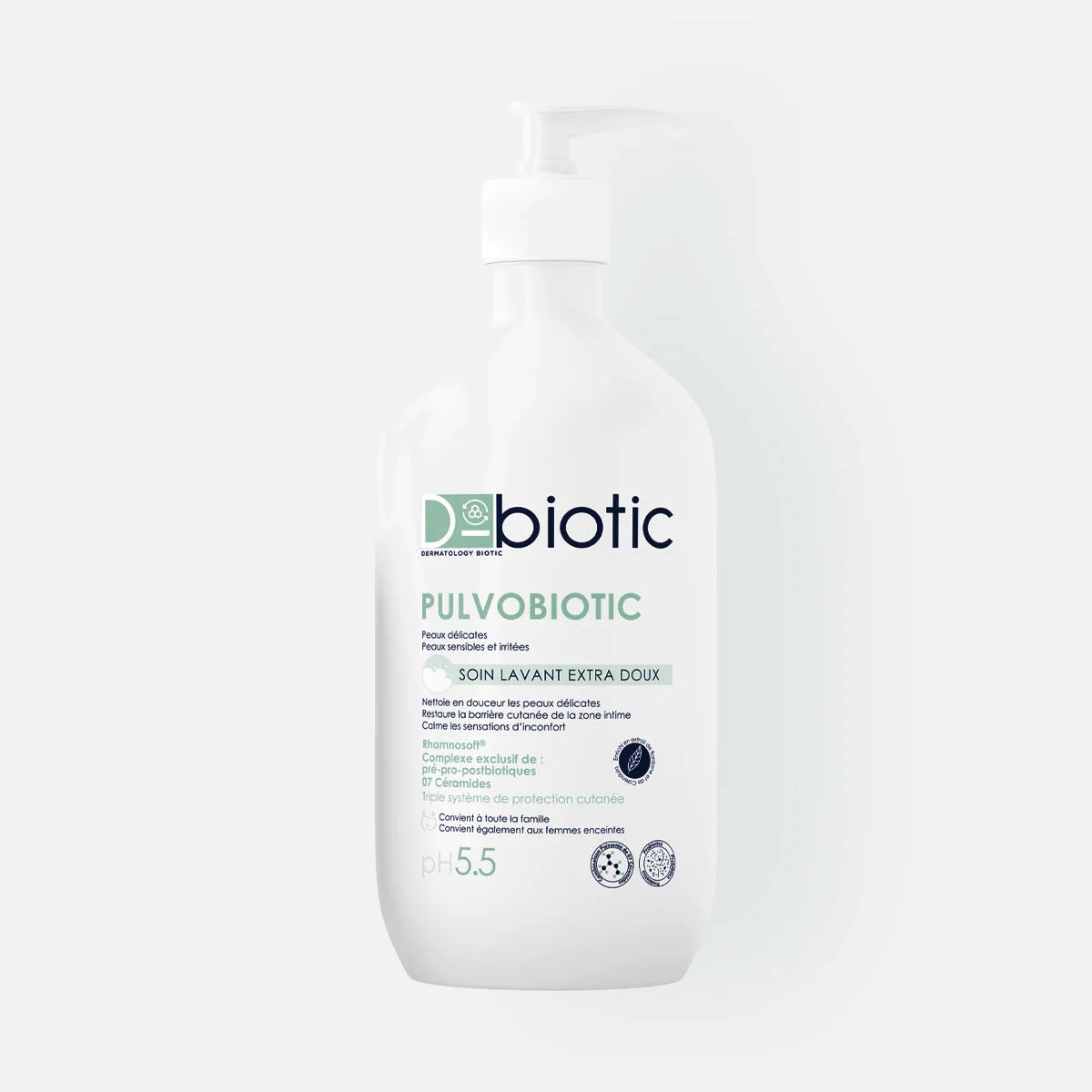 D-biotic-Pulvobiotic-pH-5-nova-para-pharmacie-maroc-prix-livraison-1 D-BIOTIC Pulvobiotic Soin Lavant Extra-Doux pH 5.5 500ml Gel Douche Peaux Sensibles Probiotiques – Image 1