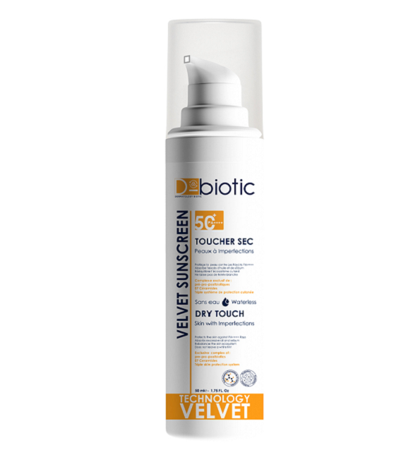 D-biotic-Velvet-Sunscreen-50ml D-BIOTIC Velvet Toucher Sec Peaux à Imperfections 50ml – Image 1