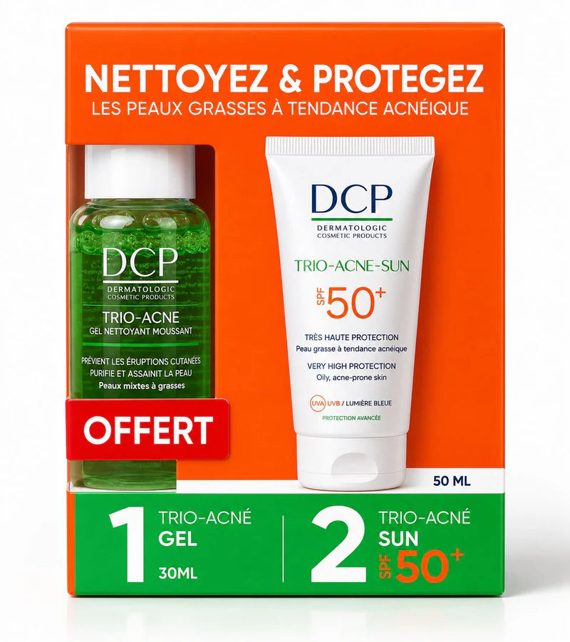 DCP_Trio-Acne_Sun_SPF50_50ml_-nova-para-pharmacie-maroc-prix-livraison DCP Trio-Acne Sun SPF50+ 50ml Crème Solaire Anti-Acné Très Haute Protection Peaux Grasses Acnéiques – Image 1