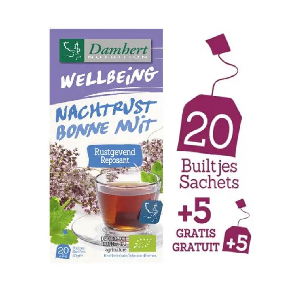 Damhert-Wellbeing-Tisane-Bonne-Nuit-20_5-Sachets-prix-maroc-parapharmacie-casablanca Damhert Wellbeing Tisane Bonne Nuit 20+5 Sachets – Image 1