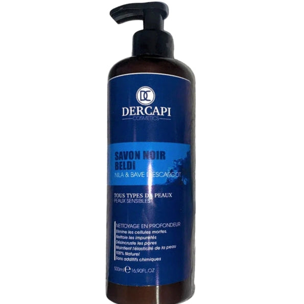 Dercapi-savon-noir-beldi-nila-500ml-nova-para-pharmacie-maroc-prix-livraison DERCAPI Savon Noir Beldi Nila 500ml Gommage Hammam Exfoliant Traditionnel – Image 1