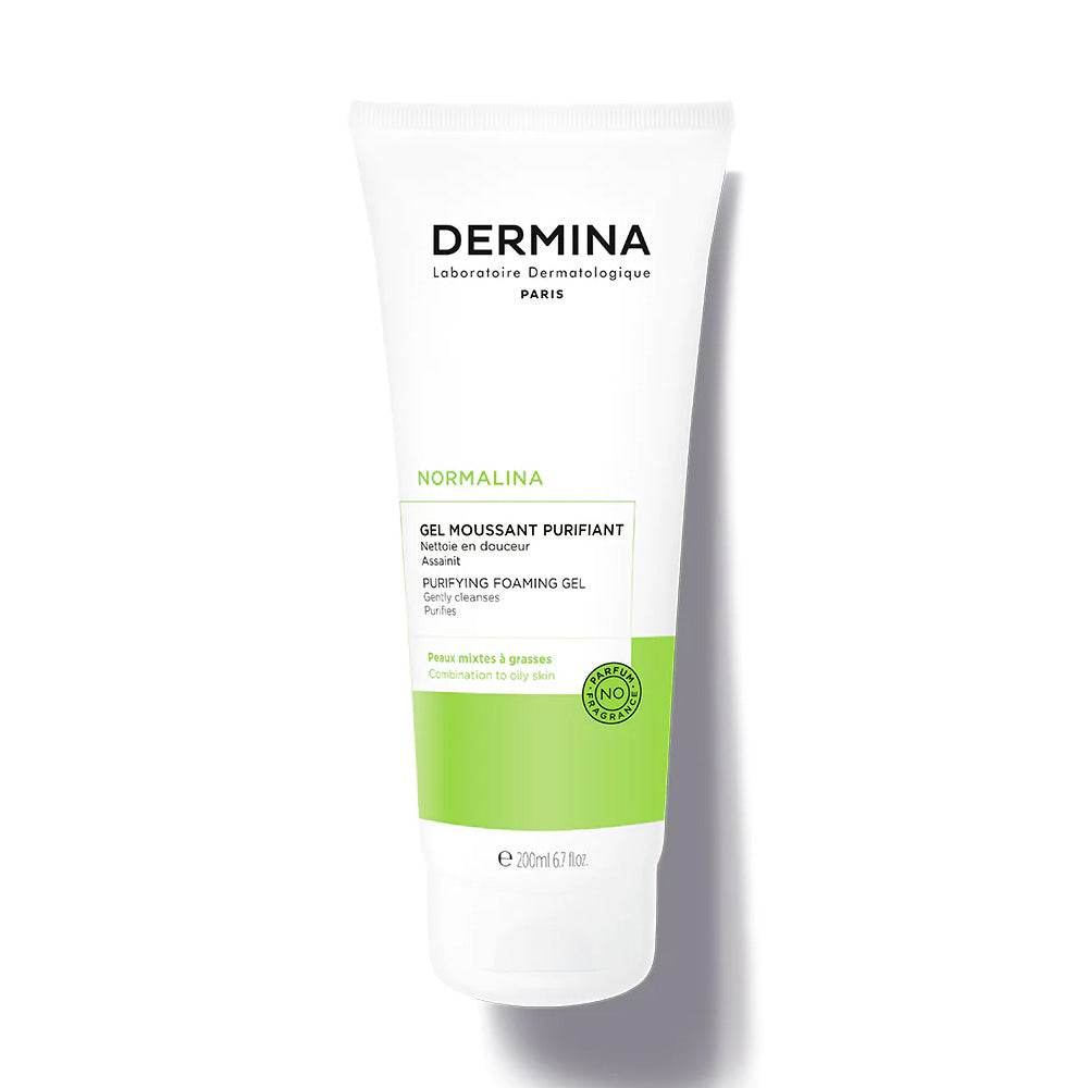 Dermina-Gel-Moussant-Purifiant-Peaux-Mixtes-a-Grasses-200ml-1-novaparapharmacie-maroc Dermina Gel Moussant Purifiant Peaux Mixtes à Grasses 200ml