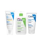 CERAVE Routine Hydratation Intense Pack Complet Crème Hydratante Lait Nettoyant Gel Lavant Céramides Acide Hyaluronique Peau Sèche