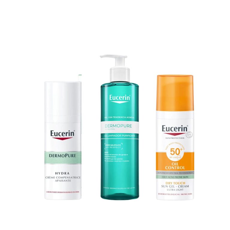 EUCERIN Routine Peau Grasse Oil Control Pack Complet Gel Nettoyant Soin Matifiant Protection SPF30 Sébo-Régulateur