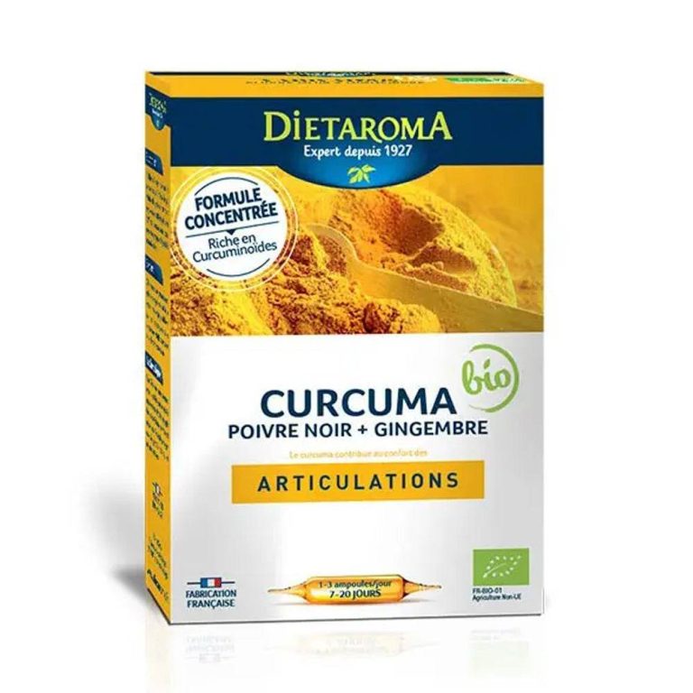 DIETAROMA Curcuma + Gingembre 20 Ampoules × 10ml - Anti-Inflammatoire & Articulations Pure - Épices d'Or - photo 2