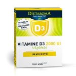 DIETAROMA Vitamine D3 2000 UI Végétale 40 Comprimés Lichen Boréal Immunité Os Muscles Vitamine Soleil