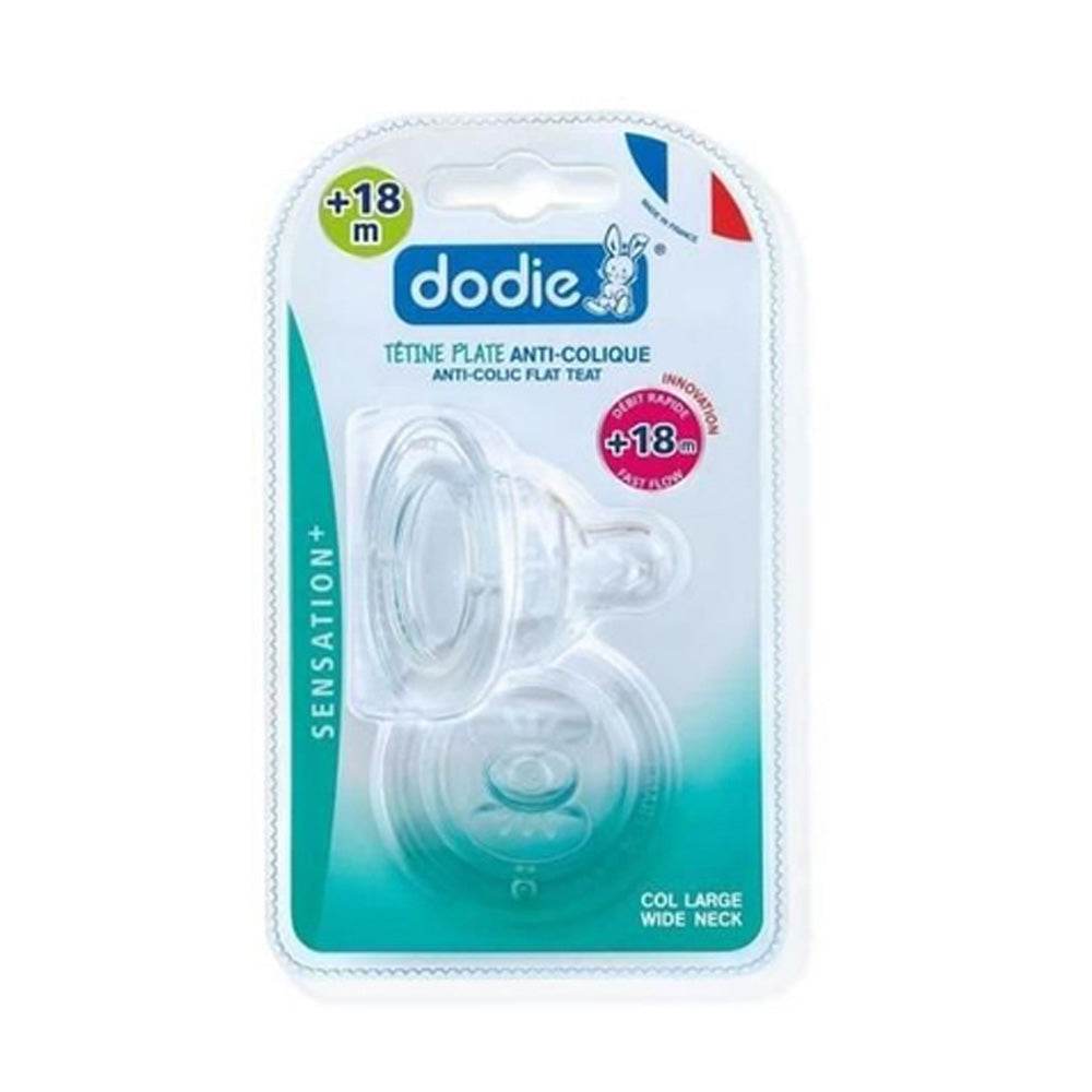 Dodie-2-Tetines-Plates-Sensation_-Col-Large-Debit-5-nova-parapharmacie-maroc Dodie 2 Tétines Plates Sensation+ Col Large Débit 5 +18m – Image 1